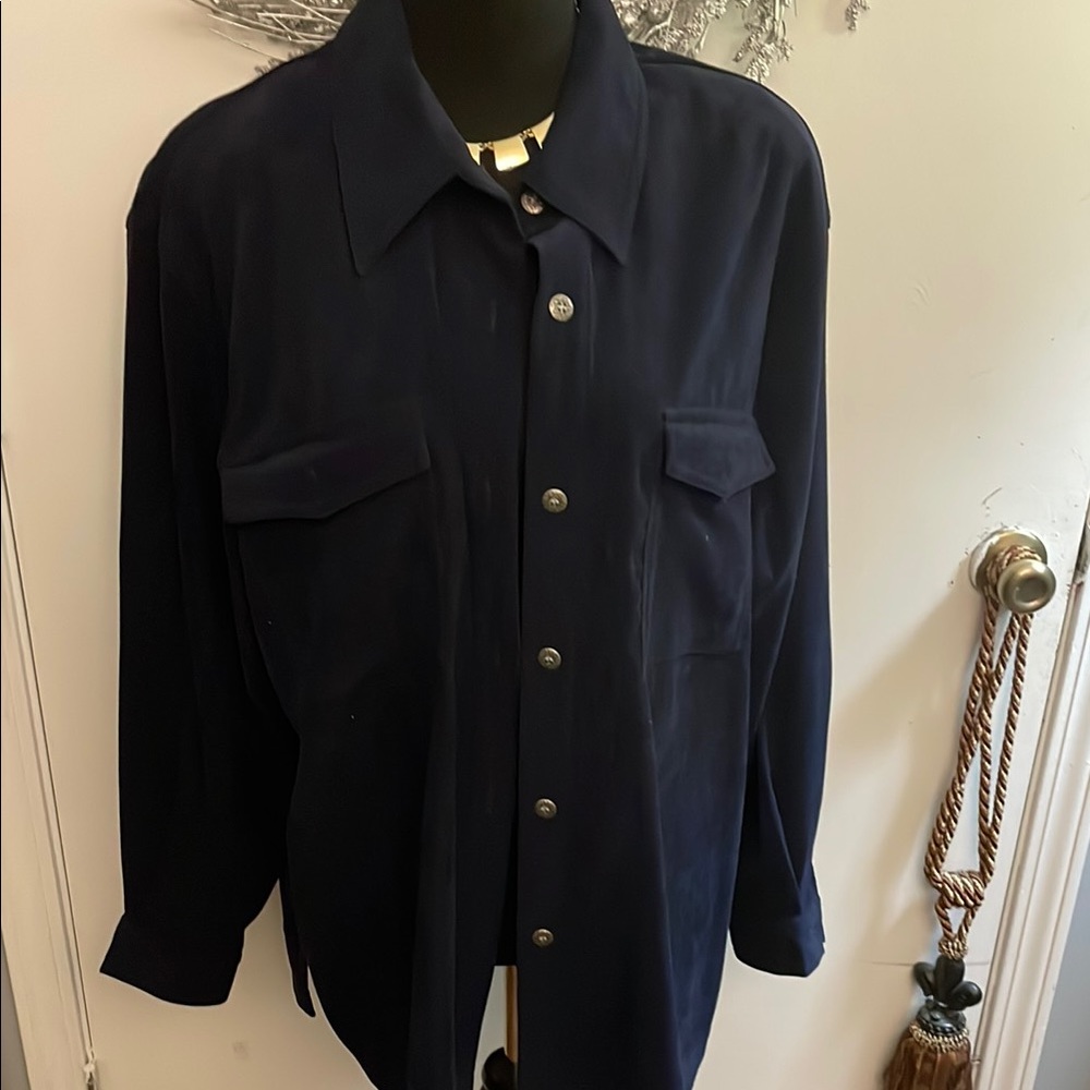 Navy Button-Up Shirt